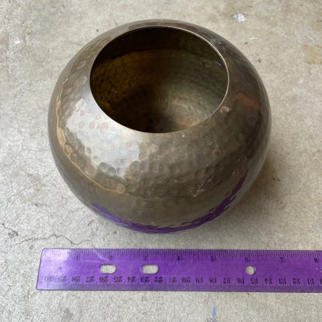 Hammered 6” Brass Bowl Vase For Sale In Dallas - Image 6 of 7