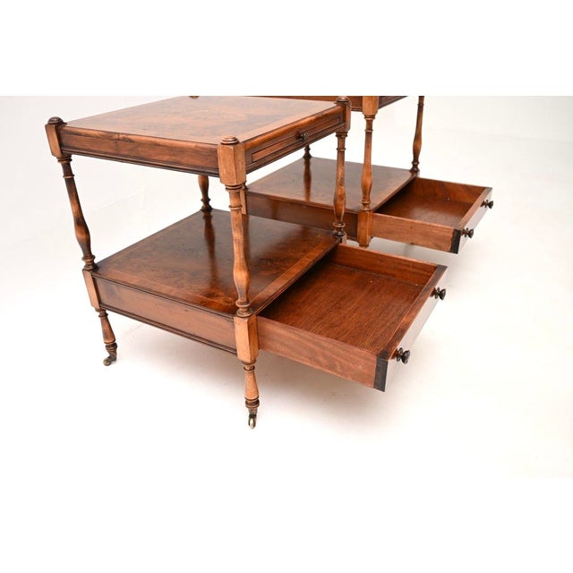 Vintage Georgian Yew Wood Side Tables, 1950, Set of 2 For Sale - Image 4 of 11
