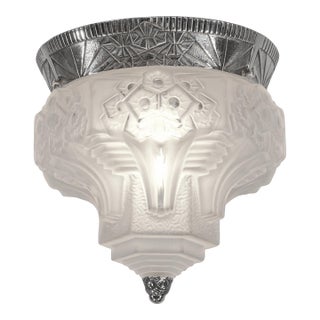 1920s French Art Deco Flush Mount by Muller Freres France For Sale