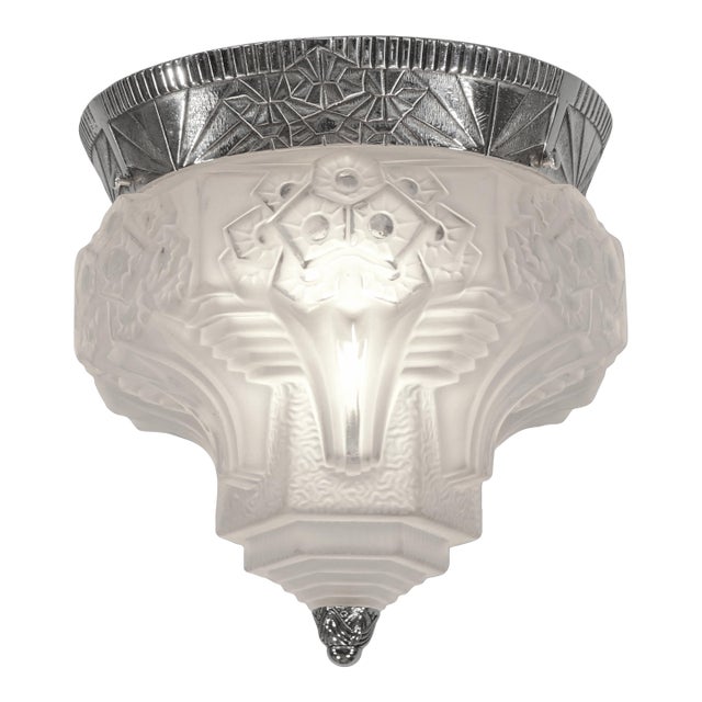 1920s French Art Deco Flush Mount by Muller Freres France For Sale