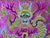 Asian Square Magenta Golden Dragon Bats Blossom Flower Fabric Display Art For Sale - Image 9 of 9