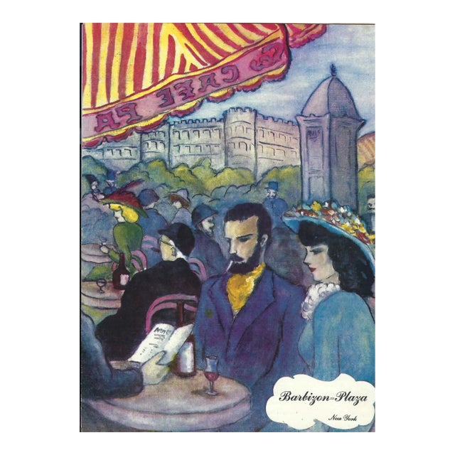 1948 Barbizon Plaza Hotel Restaurant Menu Paris Cafe For Sale