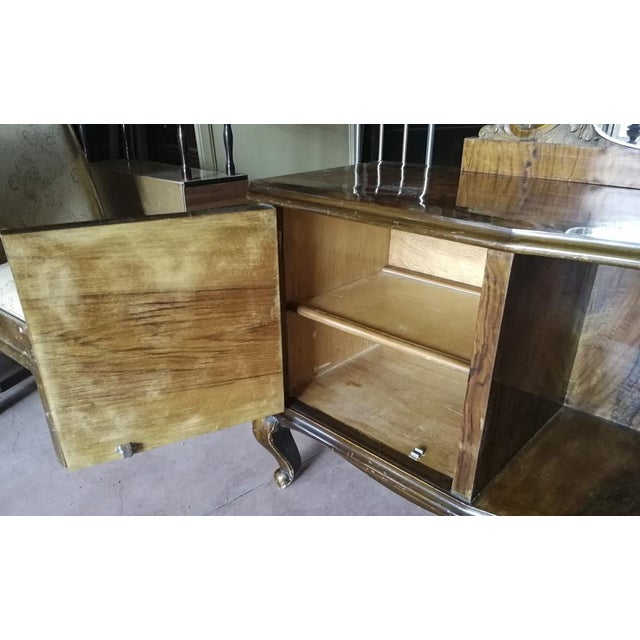 Italian Chippendale Walnut Burl & Veneer Dressing Table, 1940s For Sale - Image 12 of 18