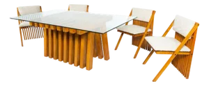 Mid-Century Modern Dining Table Set by Tito Pinori, 1970s, Set of 6