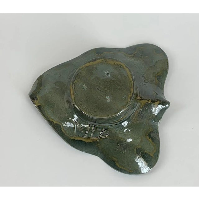 2000s Large Lotus Leaf Ikebana Centerpiece, Signed by Artist For Sale - Image 10 of 13