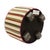 Modern Upholstered Multicolored Ottoman With Vertical Stripe Pattern For Sale - Image 4 of 5