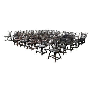 Vintage Hunt Country Furniture Handcrafted Spindle-Back Dining Chairs - Set of 56 For Sale
