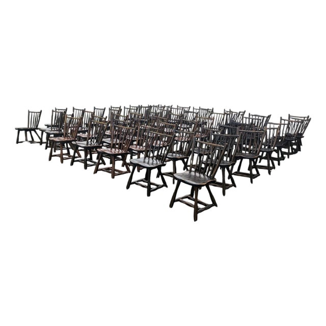 Vintage Hunt Country Furniture Handcrafted Spindle-Back Dining Chairs - Set of 56 For Sale