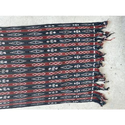 Indonesian Traditional Red, Black, Yellow & Blue Ikat Fabric For Sale - Image 17 of 18