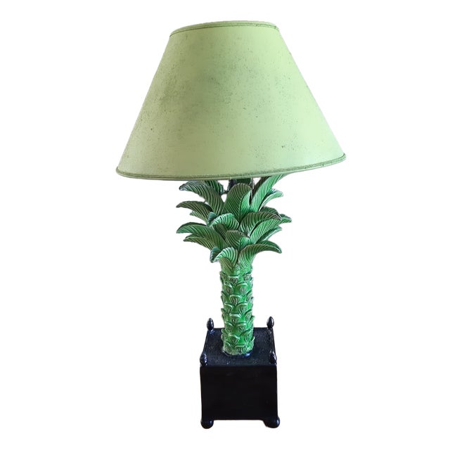 Vintage French Ceramic Lamp by Jean Roger, 1960 For Sale