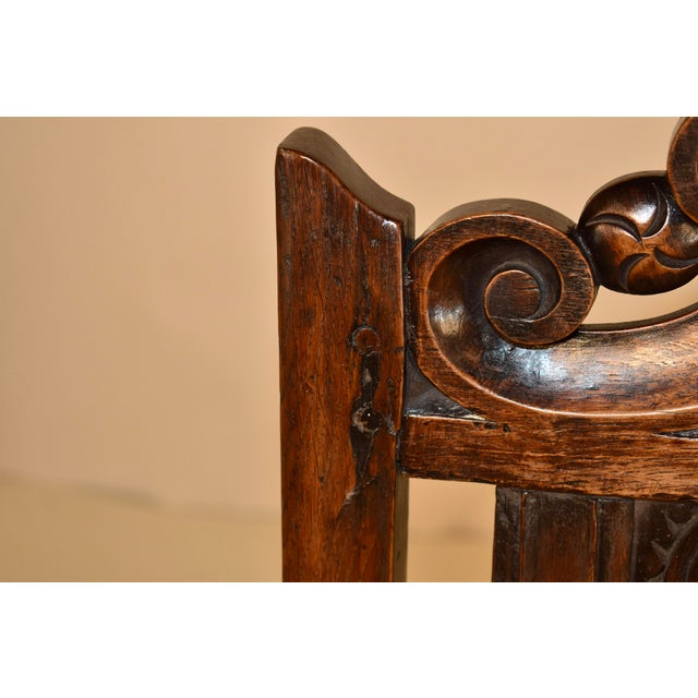Early 18th Century Welsh Oak Joined Backstool For Sale - Image 12 of 15