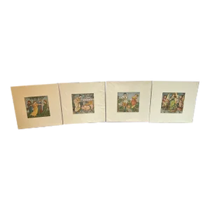 Original Antique Chromolith Prints From 1880, English - Set of 4