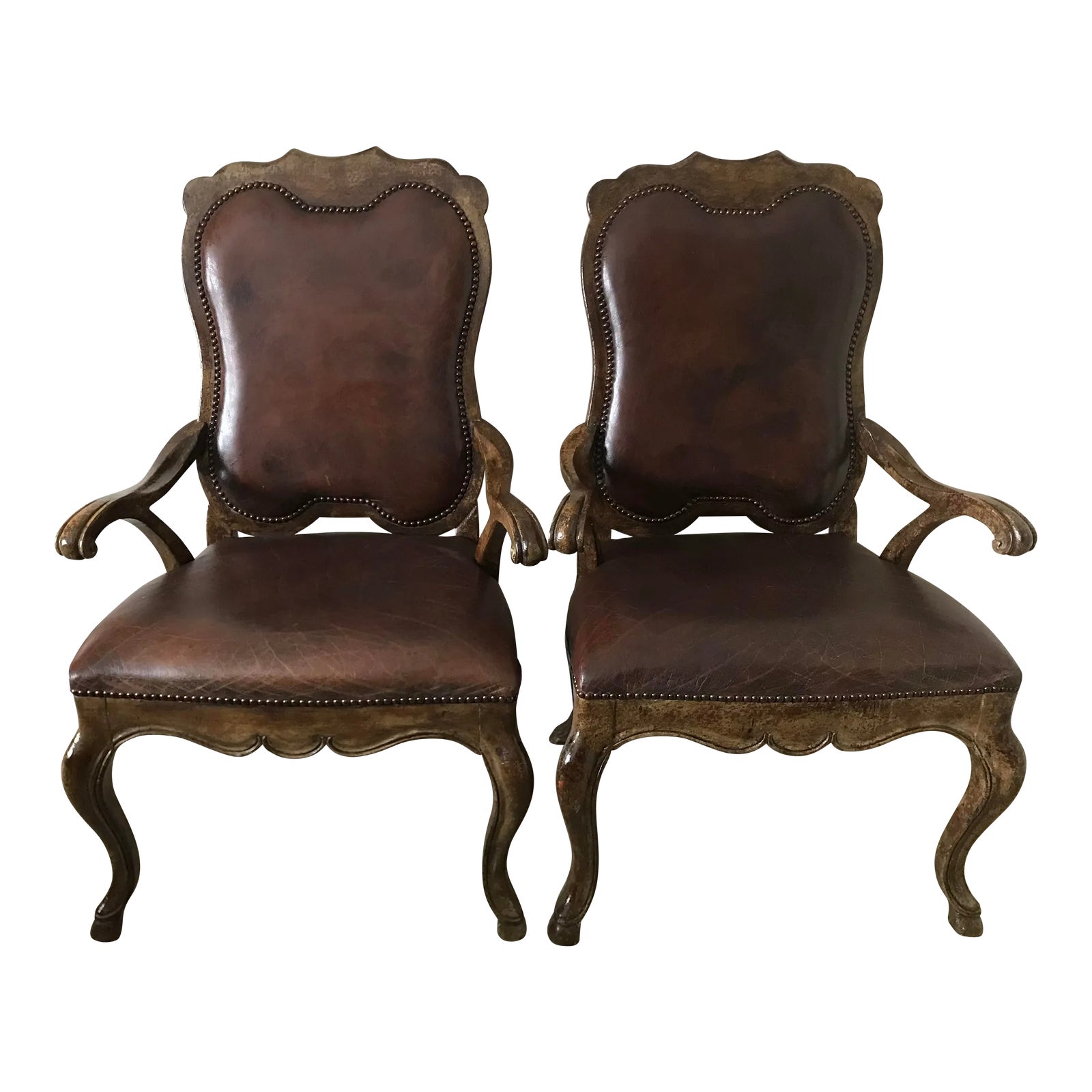 （342）DREXEL HERITAGEローバックチェア② Leather Drexel Heritage Side Chairs- Set of 2 | Chairish