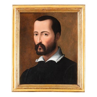 Giovanni Maria Butteri, Portrait of Francis I, Oil on Panel, 16th Century, Framed For Sale