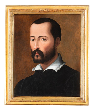 Giovanni Maria Butteri, Portrait of Francis I, Oil on Panel, 16th Century, Framed