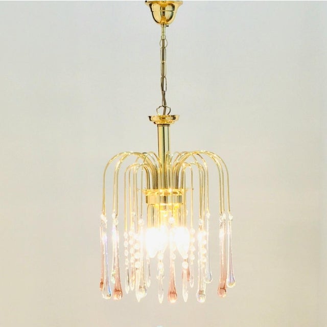 1970s Murano Glass Teardrop Waterfall Chandelier, Italy, 1970s For Sale - Image 5 of 11