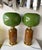 Contemporary Pair of Brass and Green Murano Glass Bulb Shade Lamps, Italy For Sale - Image 9 of 12