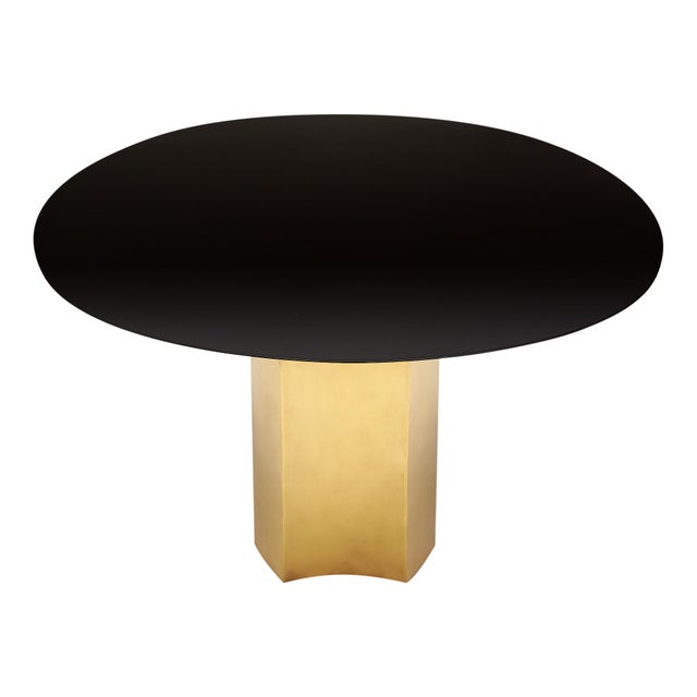 Metal Italian Brass and Corian Dining Table For Sale - Image 7 of 9