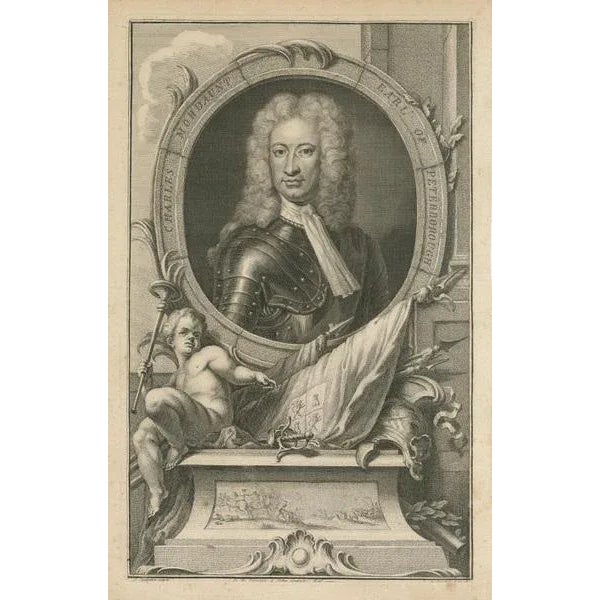 Jacobus Houbraken, Antique Portrait of Charles Mordaunt, 3rd Earl of Peterborough, Print For Sale - Image 3 of 6