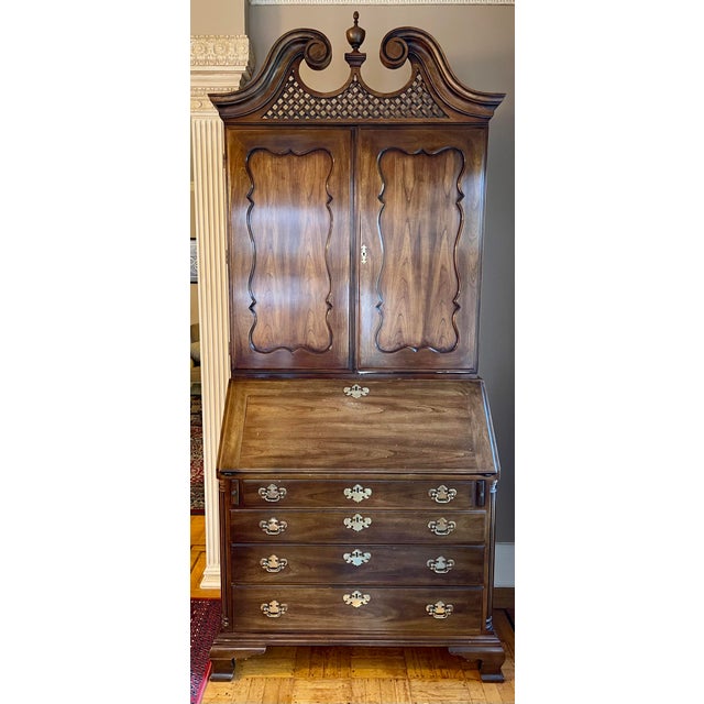 Historic Bicentennial Statton Fine Furniture Cherry Secretary Desk For Sale - Image 11 of 11