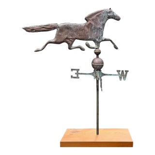 Early 20th Century American Copper Thoroughbred Horse Weathervane For Sale