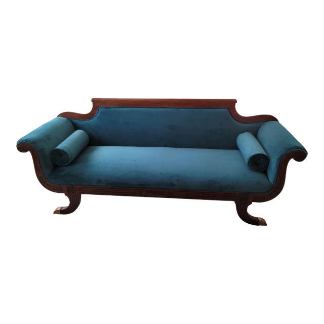 Late 19th Century Carved Victorian Duncan Phyfe Style Sofa For Sale