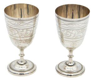 Silver Goblets in Arabic Style, Set of 2