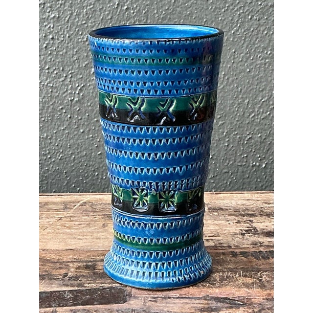 Vintage MCM Original Studio Pottery Engraved Vase For Sale In West Palm - Image 6 of 11