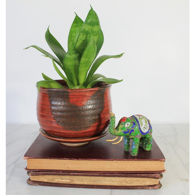 Indian Vintage Cloisonné Elephant Figurine For Sale - Image 3 of 7