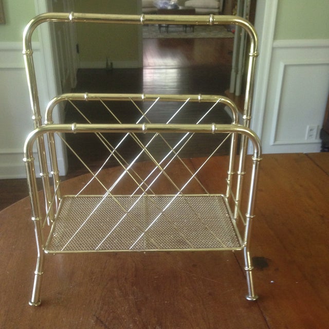 Vintage Faux Bamboo Gold Magazine Rack Chairish