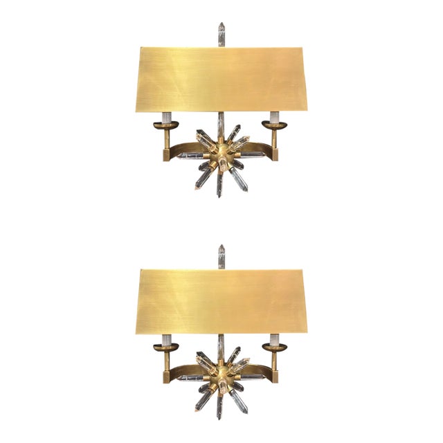 Revelation Star Quartz Sconces - Pair. For Sale