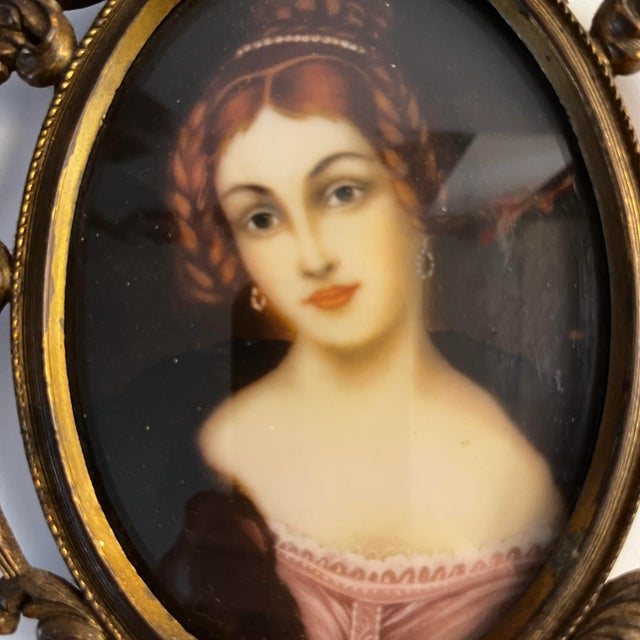 Figurative Vintage Italian Miniature Portrait For Sale - Image 3 of 8