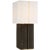 Kelly Wearstler for Visual Comfort Signature Monelle Medium Table Lamp in Stained Black Metallic with Linen Shade For Sale