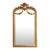 19th Century French Louis XVI Giltwood Mirror With Shield Crest and Floral Decor For Sale