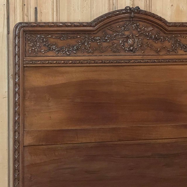 Late 19th Century 19th Century French Louis XVI Walnut Bed For Sale - Image 5 of 18
