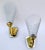 1960s Mathieu Matégot Sconces Brass, Mirror & White Metal Mesh Shades Wall Lamps, Pair For Sale - Image 5 of 12