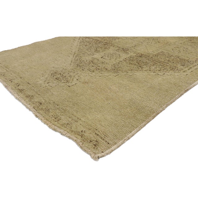 50829 Vintage Turkish Oushak Rug Runner, 02'11 x 12'08. Woven in the whispering highlands of western Anatolia, this hand-...