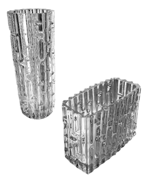 Czech Glass Vases by Frantisek Vizner for Sklo, 1960s, Set of 2