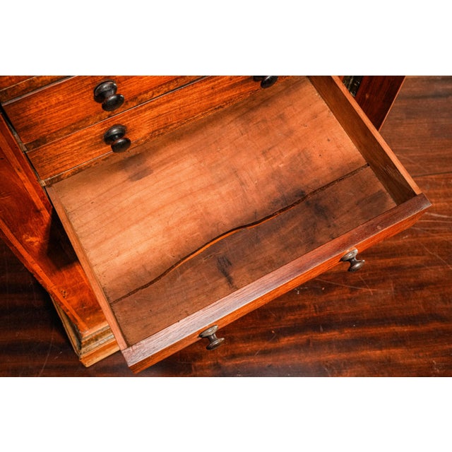 Amazing Antique Wellington Cabinet 19th Century English Wooden 10 Drawer Chest Collector Storage English Home Decor For Sale - Image 9 of 17
