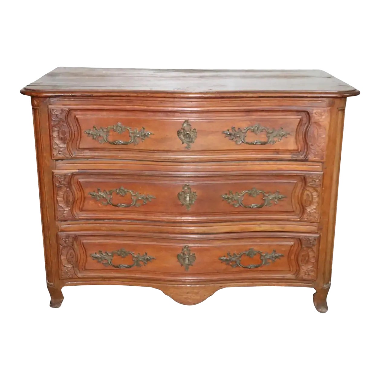 Late 18th Century French Country Walnut Commode with Bronze Hardware ...