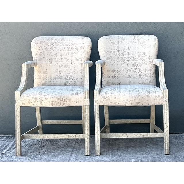 Contemporary Vintage Custom Rose Tarlow Chippendale Arm Chairs - A Pair For Sale - Image 3 of 12