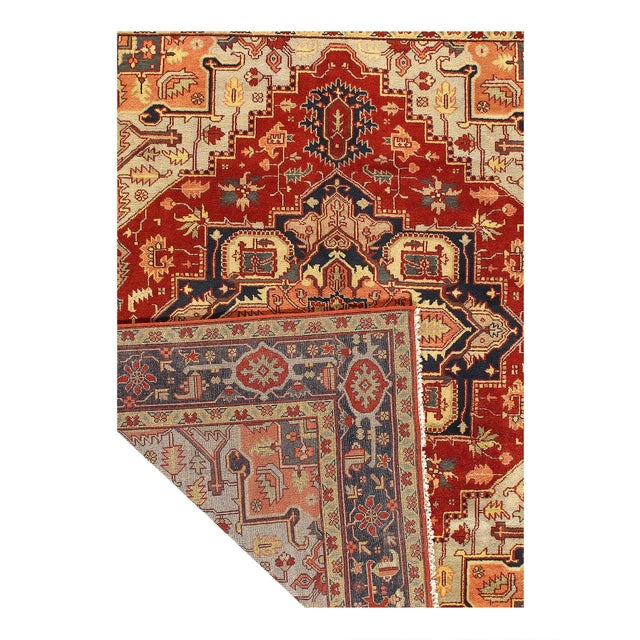 Traditional Pasargad DC Red Color Fine Hand Knotted Serapi Rug For Sale - Image 3 of 3