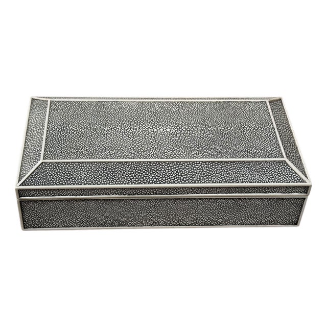 Modern Shagreen Clad Jewelry Box For Sale