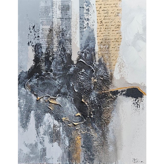 Olha Komisaryk Abstract Interior Painting in Black and White — Acrylic on Canvas For Sale