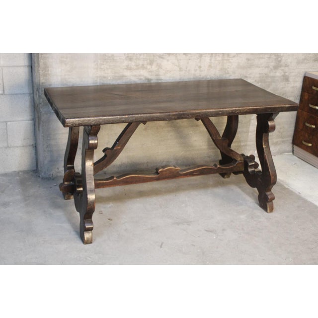 Refectory Style Wood Table, 1950s For Sale - Image 9 of 9
