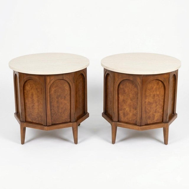 1960s Thomasville Mid-Century Modern Sculptural Burlwood Nightstands, C. 1960s, Attributed For Sale - Image 5 of 12