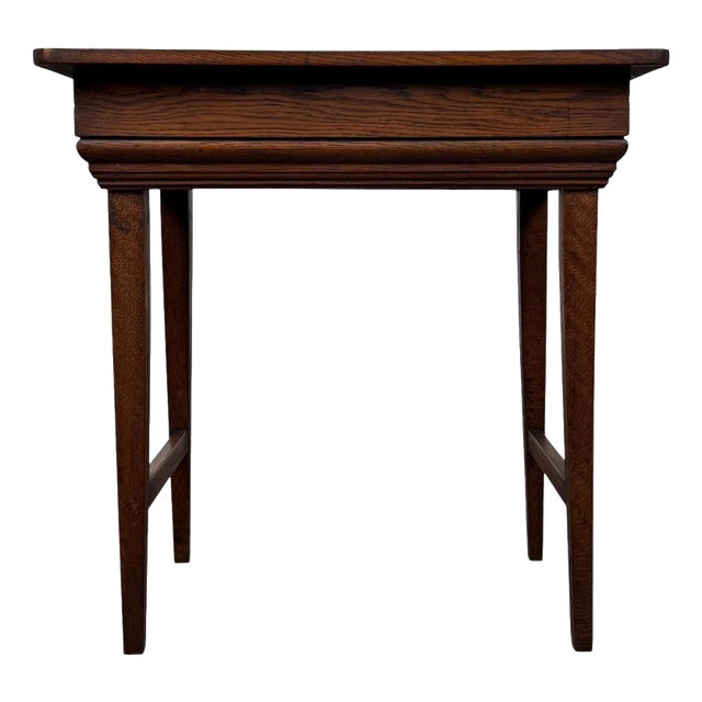 Antique Early 20th Century English Edwardian Oak Side Table For Sale