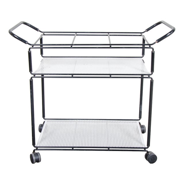 Vintage Serving Trolley attributed to Tjerk Reijenga for Pilastro, 1980s For Sale