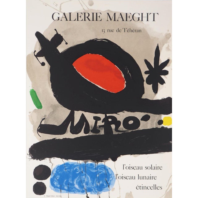 Paper Solar Bird, Lunar Bird and Sparkles Poster by Joan Miro For Sale - Image 7 of 7