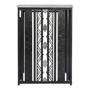 Vintage Art Deco Style Iron and Marble Top Console Table